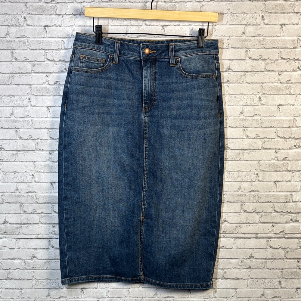 eva mendes for New York & Company Denim Pencil Skirt - Blue